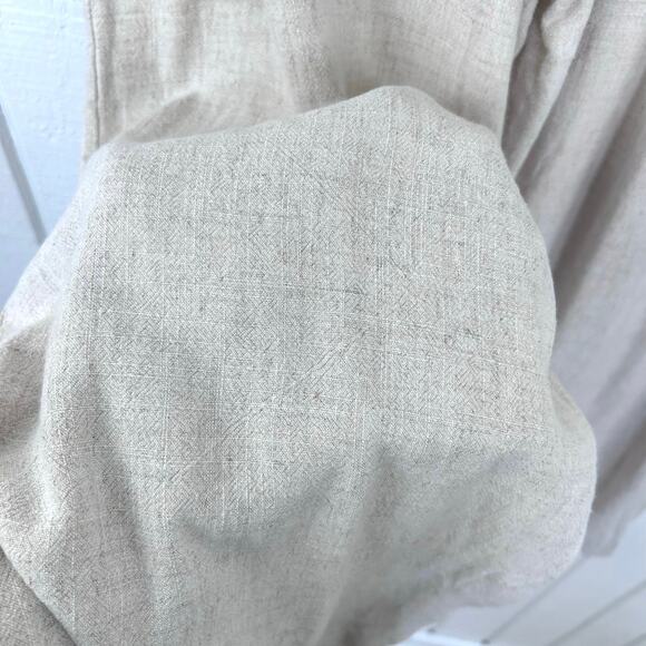 Fashion Nova Beige Cotton Wide Leg Drawstring Pants Women XL Elastic Waist Boho - Picture 2 of 8